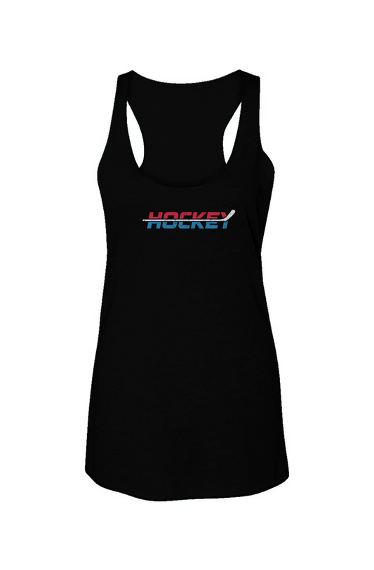 USA Patriotic Hockey Racerback Barn Tank Black | Barn Garb Hockey Threads