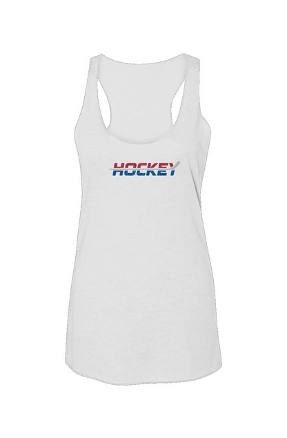 USA Patriotic Hockey Racerback Barn Tank White | Barn Garb Hockey Threads