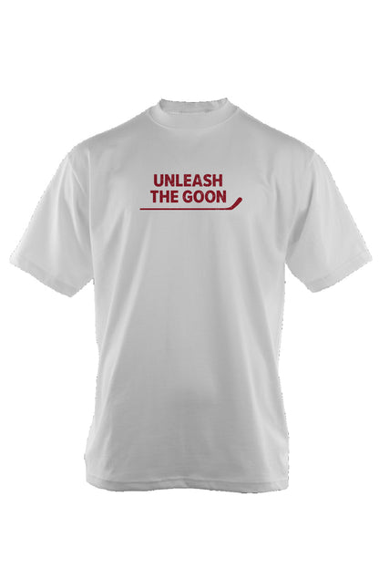 Unleash the Goon 90s Throwback Tee White | Barn Garb Hockey Threads