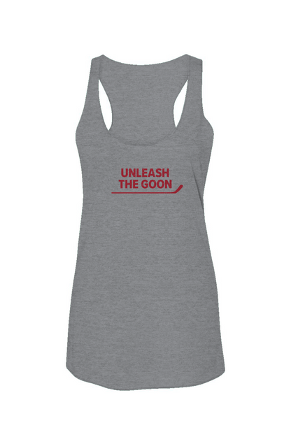 Unleash the Goon Racerback Barn Tank Grey | Barn Garb Hockey Threads