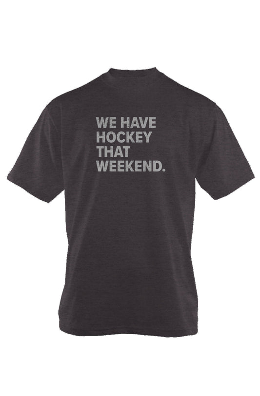 We Have Hockey That Weekend 90s Throwback Oversized Heavyweight Tee Charcoal | Barn Garb Hockey Threads