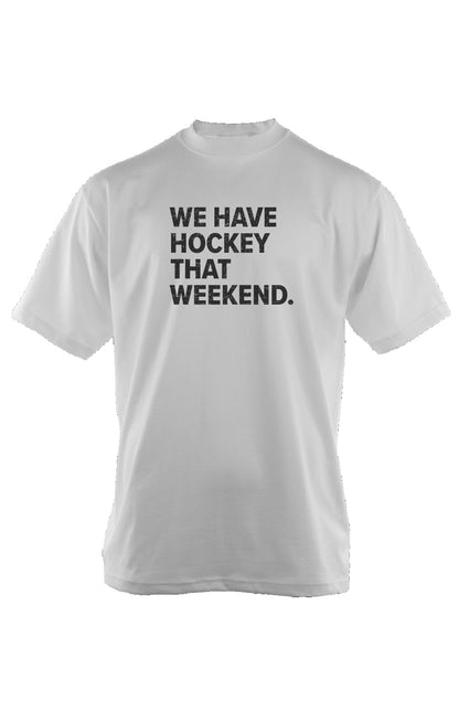 We Have Hockey That Weekend 90s Throwback Oversized Heavyweight Tee White | Barn Garb Hockey Threads
