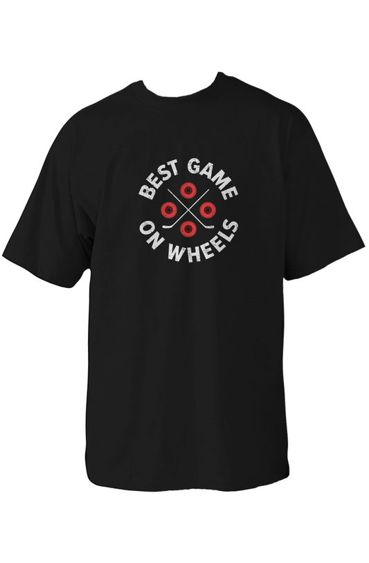 Wheels and Sticks 90s Throwback Tee Black | Barn Garb Hockey Threads