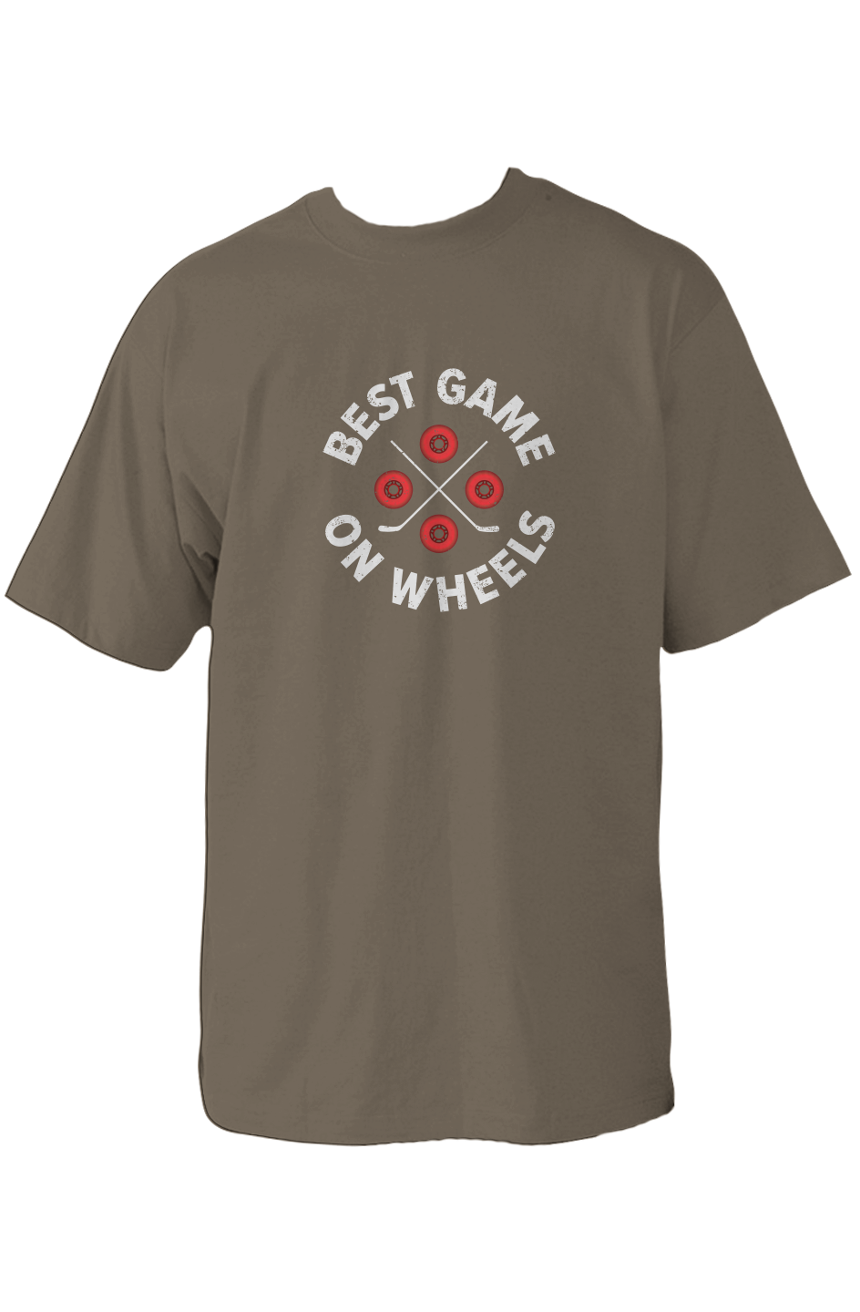 Wheels and Sticks 90s Throwback Tee Military Green | Barn Garb Hockey Threads
