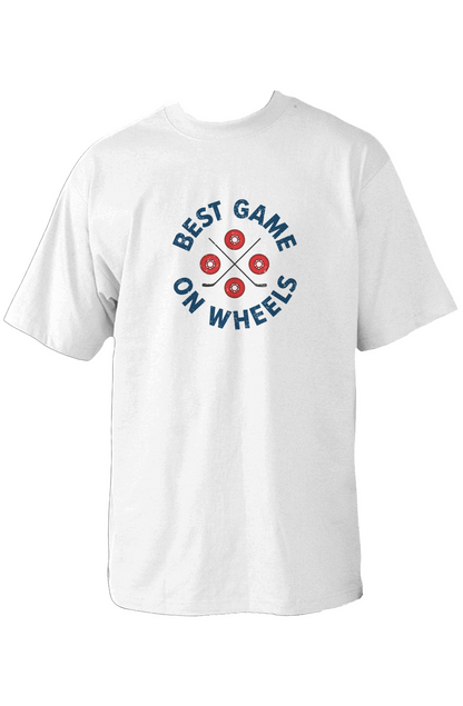 Wheels and Sticks 90s Throwback Tee White | Barn Garb Hockey Threads