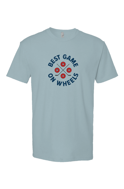 Wheels and Sticks Breakaway Performance Tee Ice Blue | Barn Garb Hockey Threads