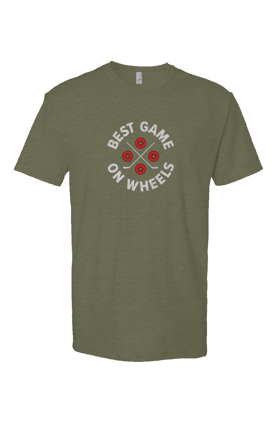 Wheels and Sticks Breakaway Performance Tee Military Green | Barn Garb Hockey Threads