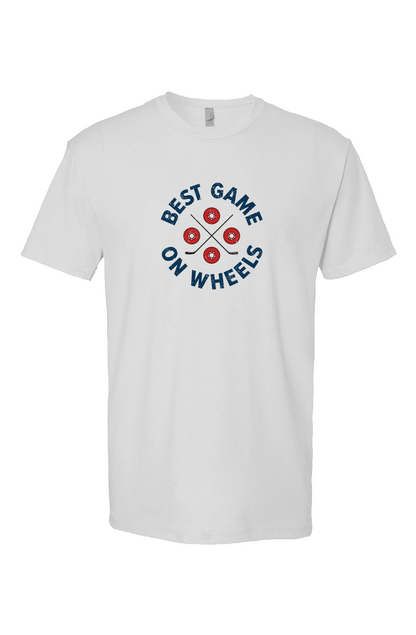 Wheels and Sticks Breakaway Performance Tee White | Barn Garb Hockey Threads