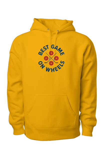 Wheels and Sticks Legend Heavyweight Hoodie Gold | Barn Garb Hockey Threads