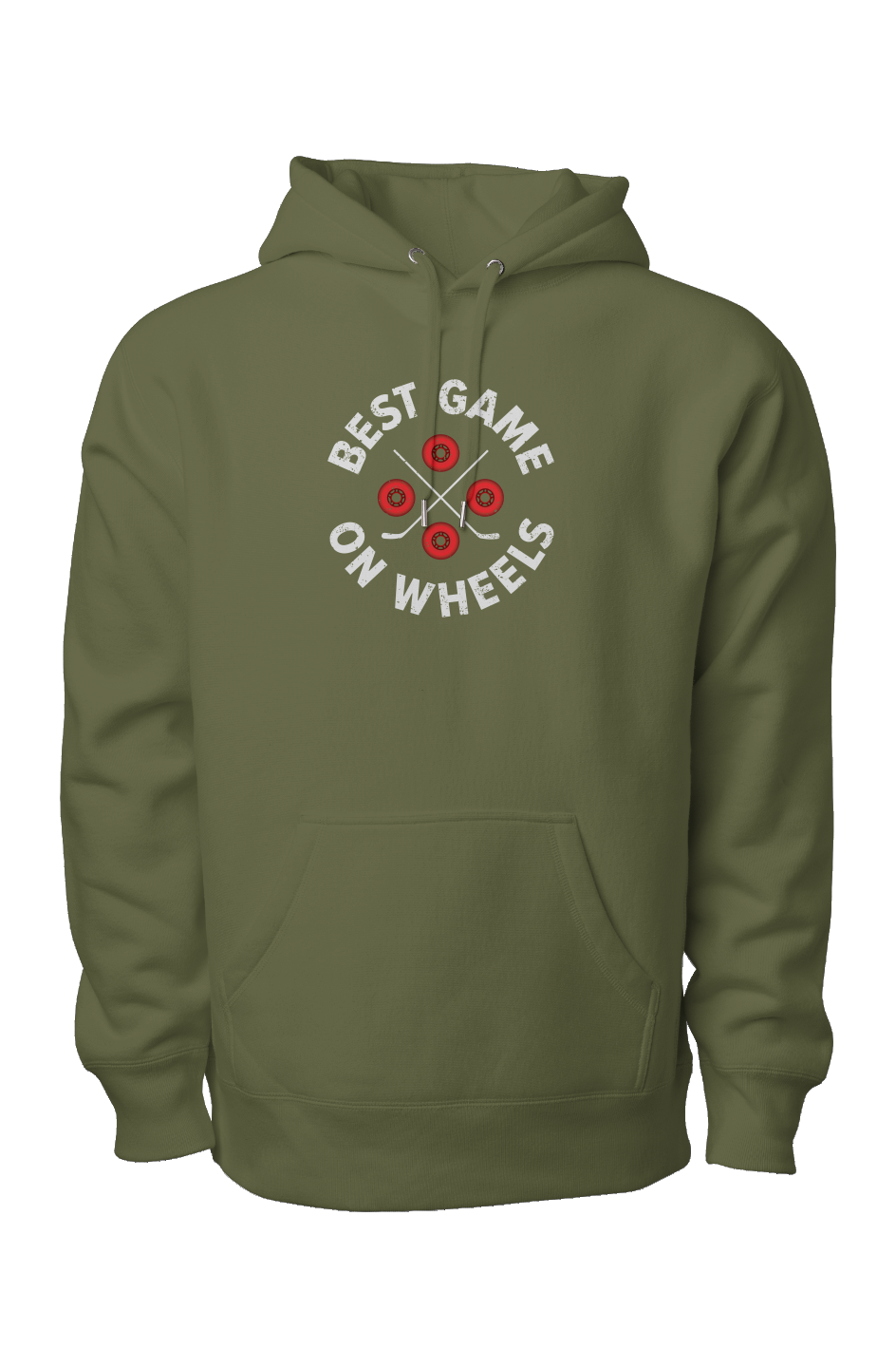 Wheels and Sticks Legend Heavyweight Hoodie Military Green | Barn Garb Hockey Threads