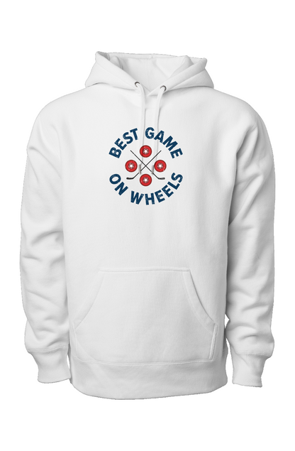 Wheels and Sticks Legend Heavyweight Hoodie White | Barn Garb Hockey Threads