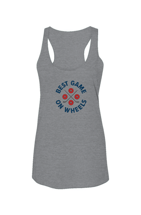 Wheels and Sticks Racerback Barn Tank Grey | Barn Garb Hockey Threads