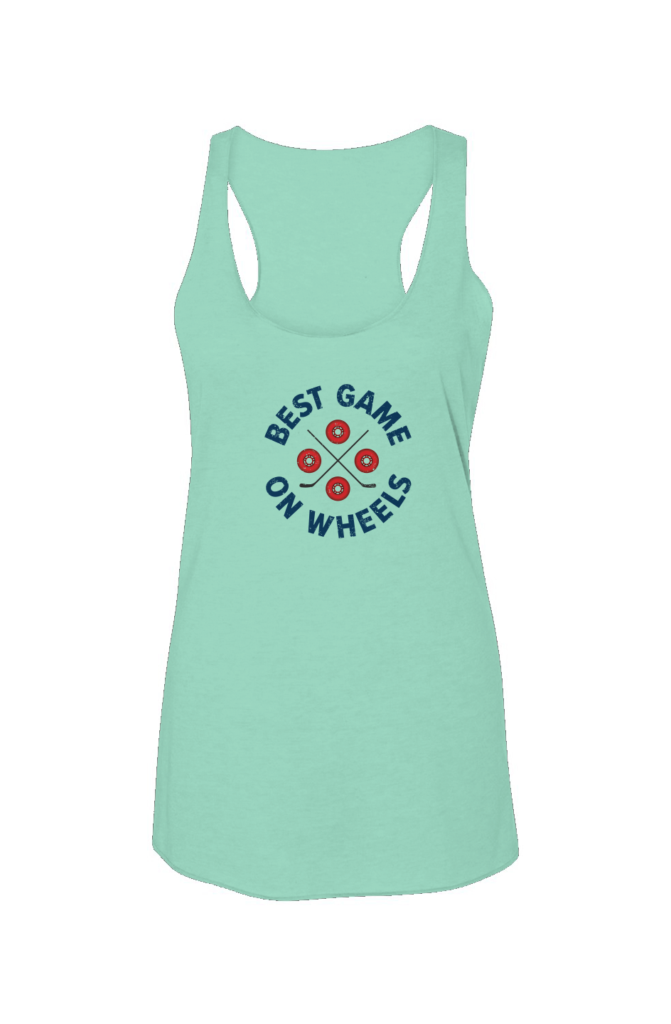 Wheels and Sticks Racerback Barn Tank Mint | Barn Garb Hockey Threads