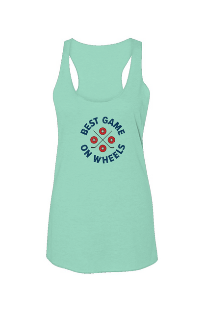 Wheels and Sticks Racerback Barn Tank Mint | Barn Garb Hockey Threads
