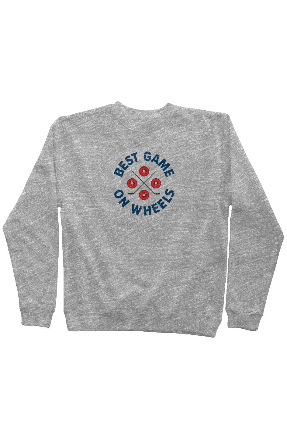 Wheels and Sticks Rinkside Crewneck Sweatshirt Grey | Barn Garb Hockey Threads