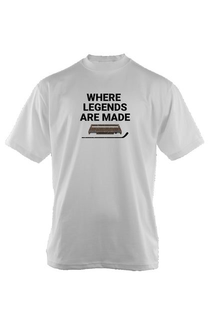 Where Legends Are Made 90s Throwback Oversized Heavyweight Tee White | Barn Garb Hockey