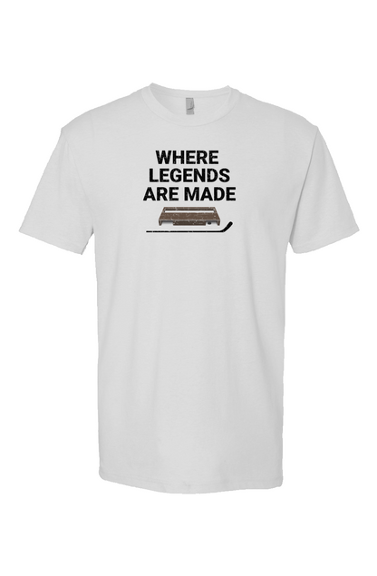 Where Legends Are Made Breakaway Performance Tee White | Barn Garb Hockey Threads
