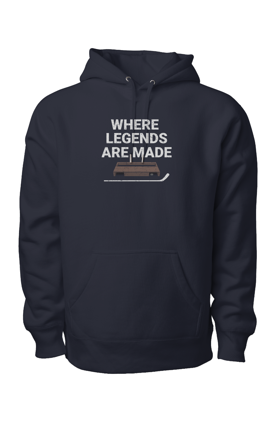 Where Legends Are Made Legend Heavyweight Cross Grain Hoodie Navy | Barn Garb Hockey Threads