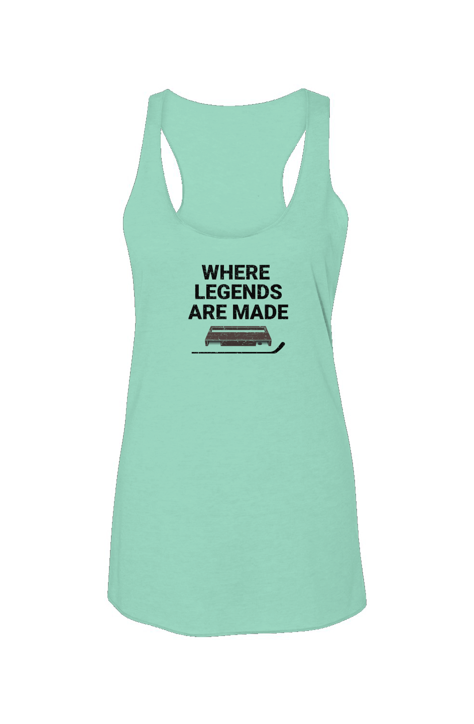 Where Legends Are Made Racerback Barn Tank Mint | Barn Garb Hockey Threads
