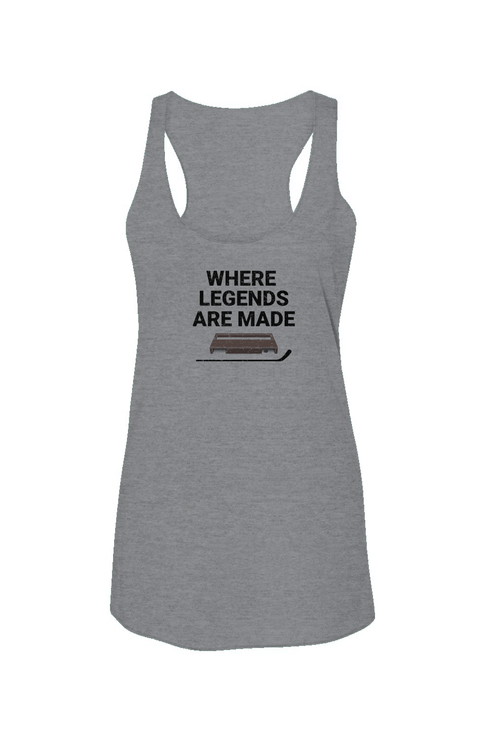 Where Legends Are Made Racerback Barn Tank Grey | Barn Garb Hockey Threads