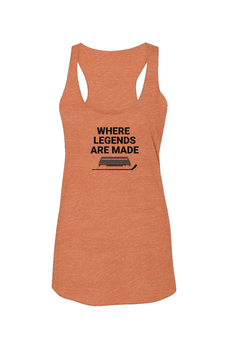 Where Legends Are Made Racerback Barn Tank Orange | Barn Garb Hockey Threads