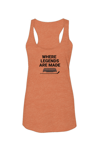 Where Legends Are Made Racerback Barn Tank Orange | Barn Garb Hockey Threads