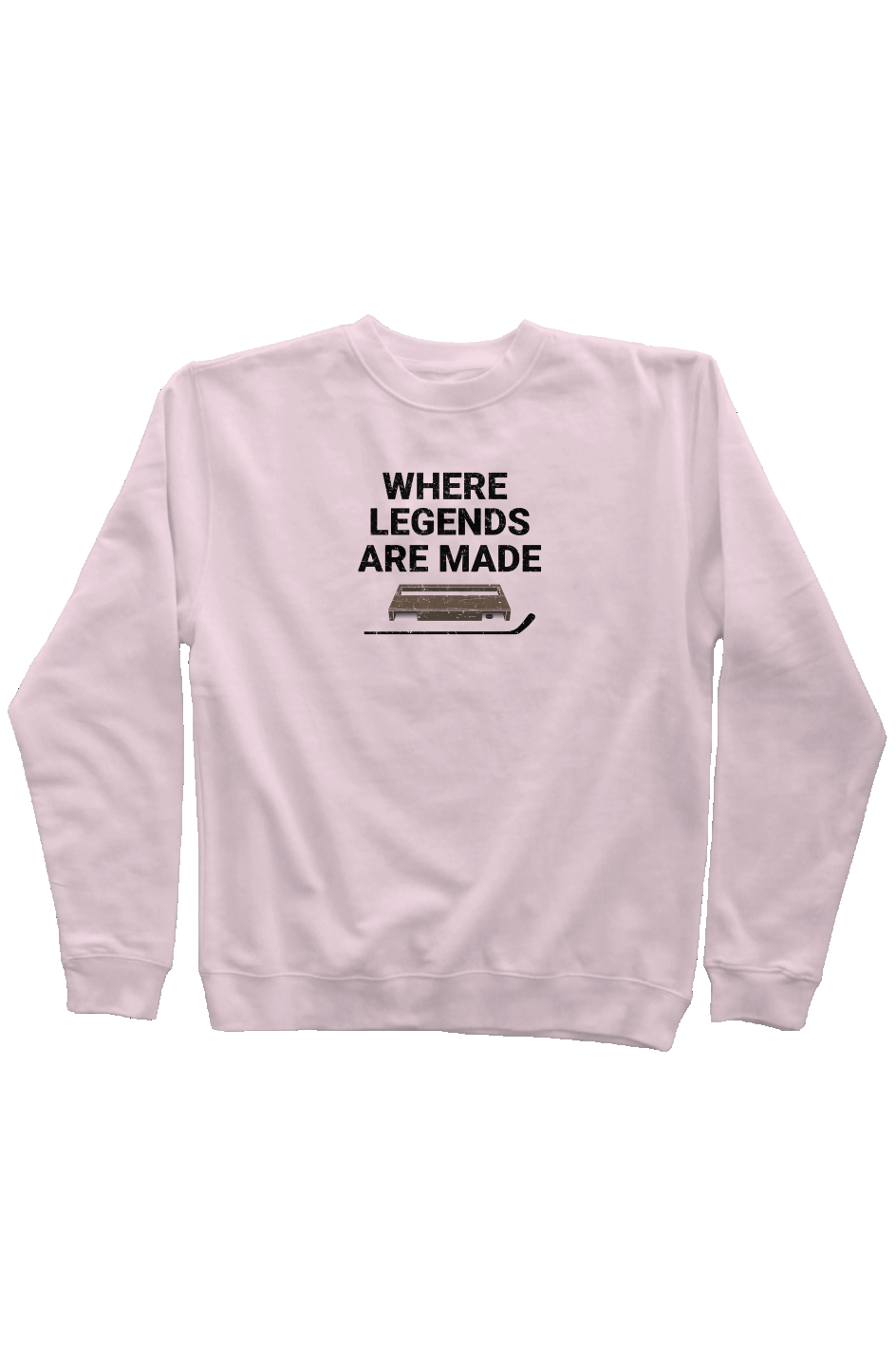 Where Legends Are Made Rinkside Crewneck Sweatshirt Pink | Barn Garb Hockey Threads