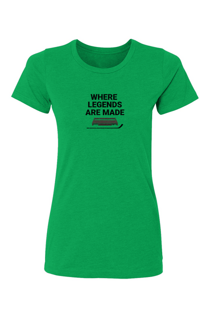 Where Legends are Made Barn Babe Tee Green | Barn Garb Hockey Threads