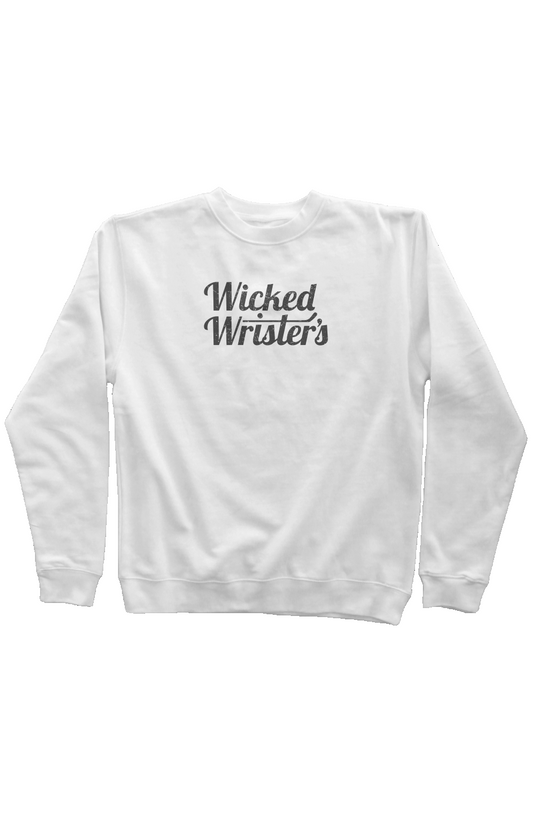 Wicked Wrister's Rinkside Crewneck Sweatshirt White | Barn Garb Hockey Threads