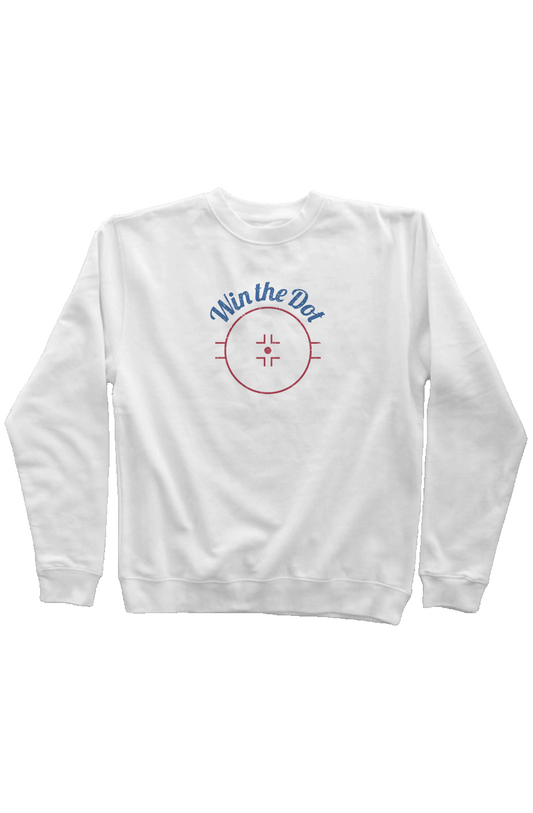 Win the Dot Rinkside Crewneck Sweatshirt  White | Barn Garb Hockey Threads