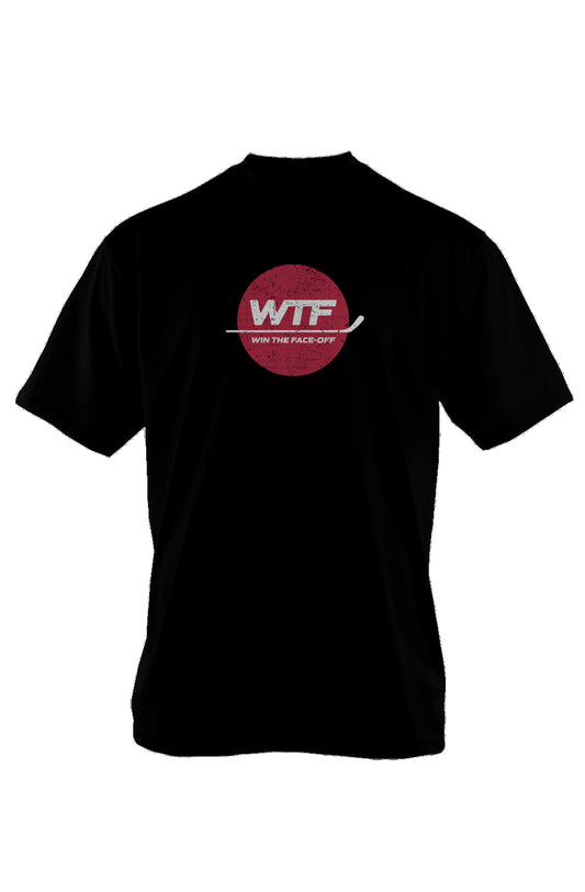 Win the Faceoff 90s Throwback Oversized Heavyweight Tee Black | Barn Garb Hockey Threads