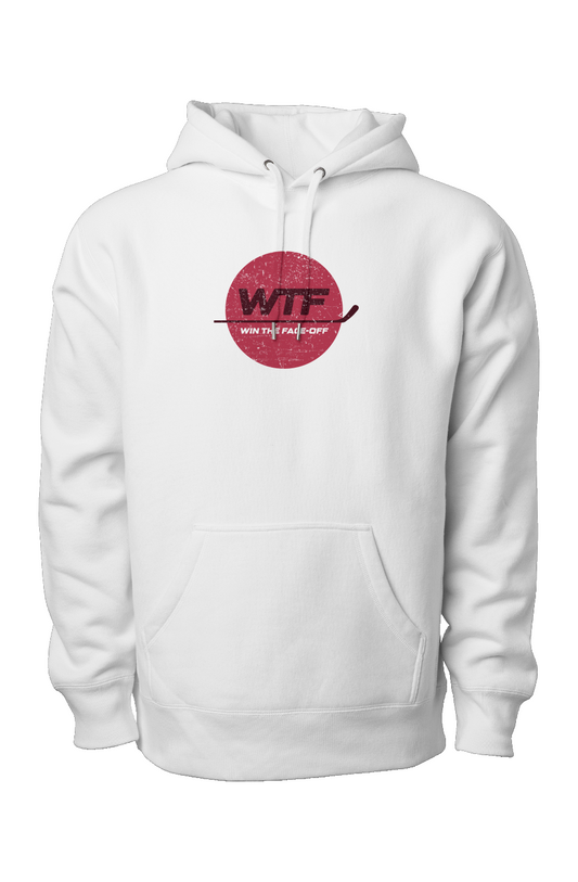 Win the Faceoff Legend Heavyweight Cross Grain Hoodie White | Barn Garb Hockey Threads