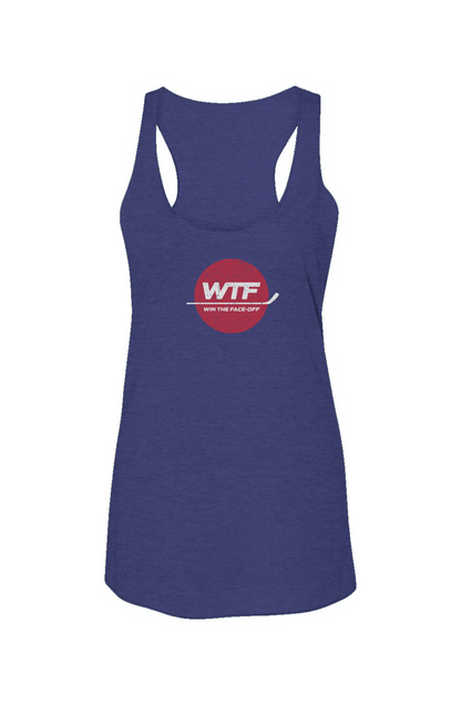 Win the Faceoff Racerback Barn Tank Blue | Barn Garb Hockey Threads