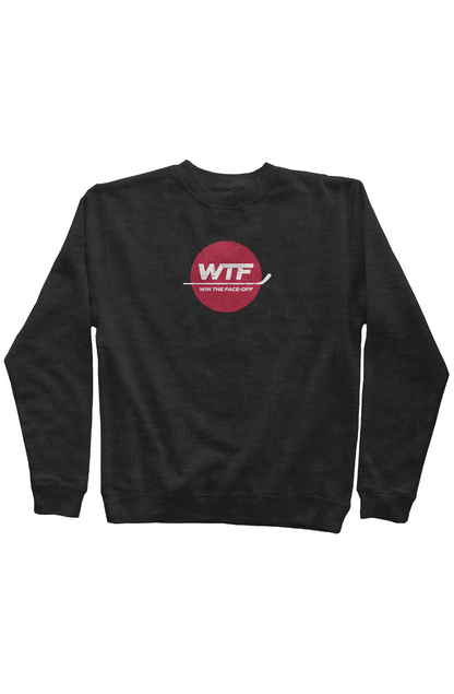 Win the Faceoff Rinkside Crewneck Sweatshirt Charcoal Heather | Barn Garb Hockey Threads