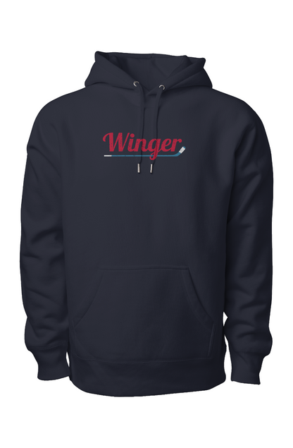 Winger Legend Heavyweight Cross Grain Hoodie Navy | Barn Garb Hockey Threads