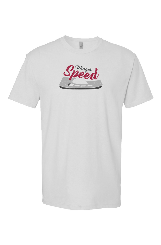 Winger Speed Blade Breakaway Performance Tee White | Barn Garb Hockey Threads