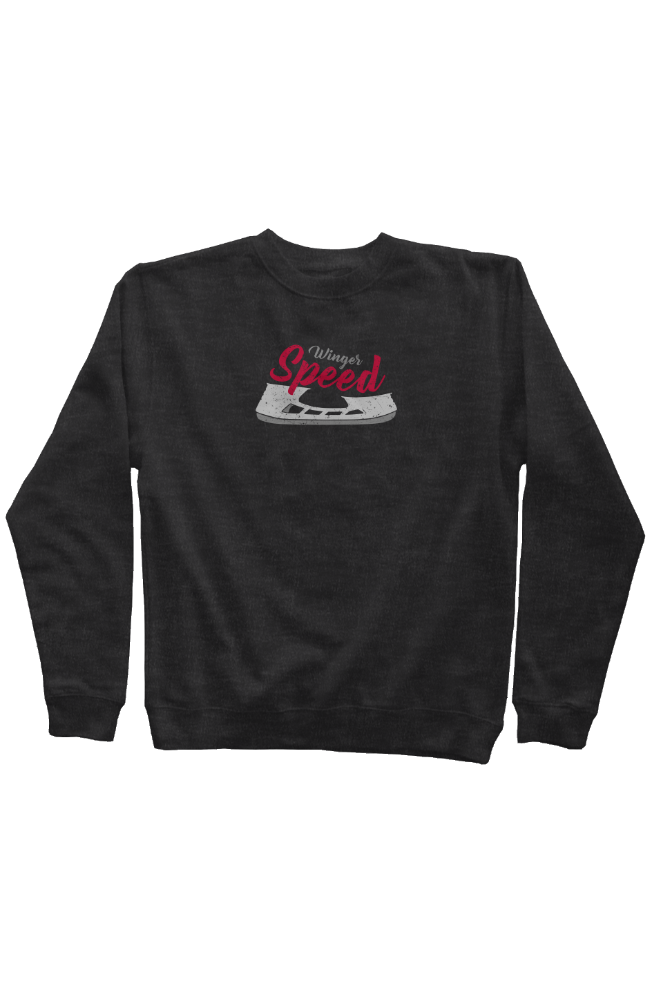 Winger Speed Blade Rinkside Crewneck Sweatshirt Charcoal | Barn Garb Hockey Threads