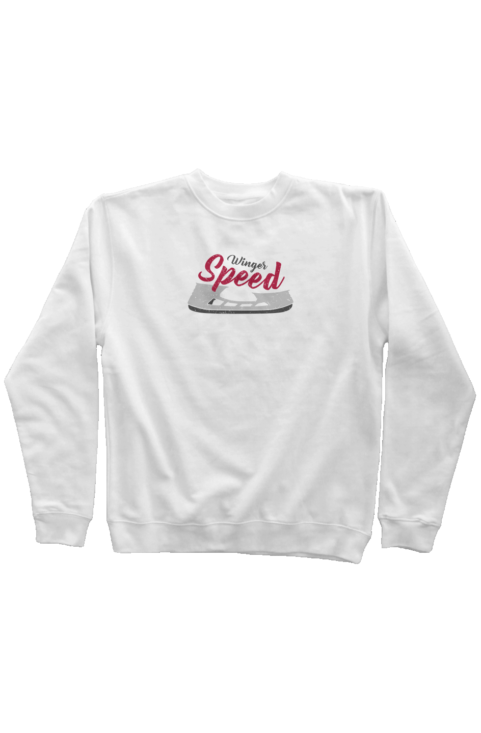 Winger Speed Blade Rinkside Crewneck Sweatshirt White | Barn Garb Hockey Threads