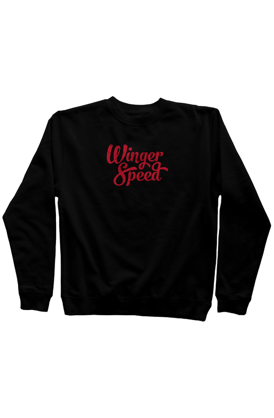 Winger Speed Rinkside Crewneck Sweatshirt Black | Barn Garb Hockey Threads