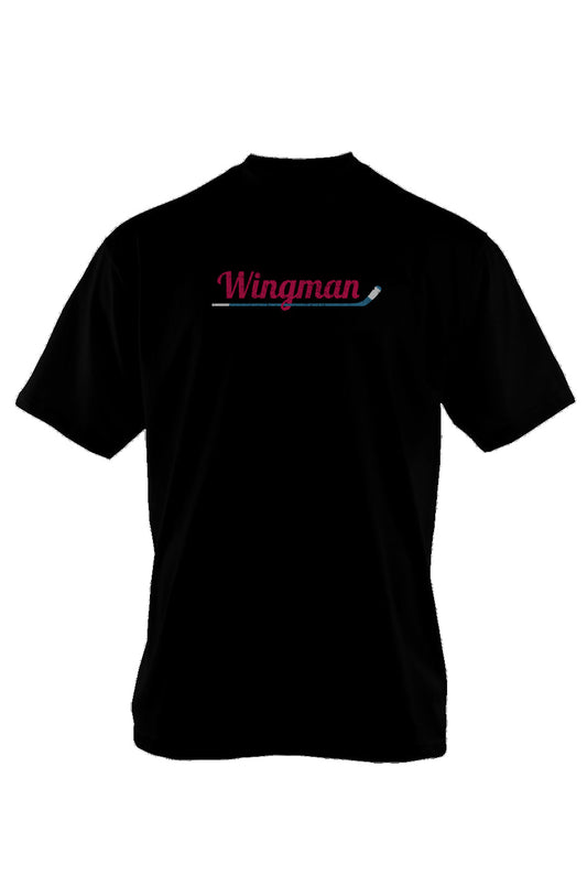 Wingman 90s Throwback Oversized Heavyweight Tee Black | Barn Garb Hockey Threads