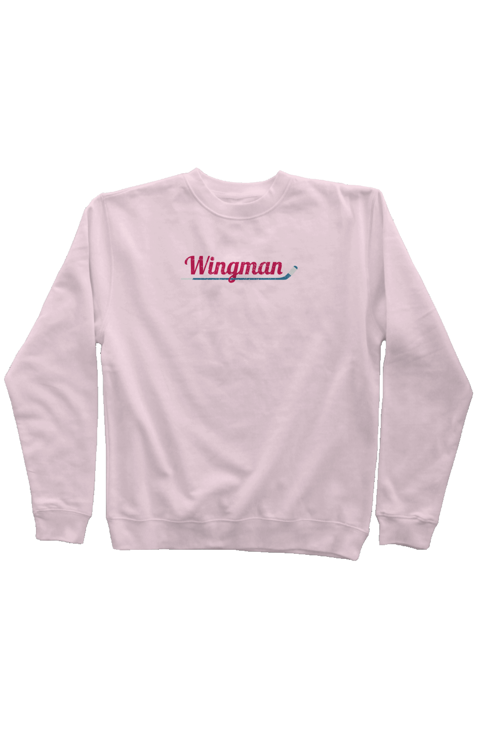 Wingman Rinkside Crewneck Sweatshirt Pink | Barn Garb Hockey Threads