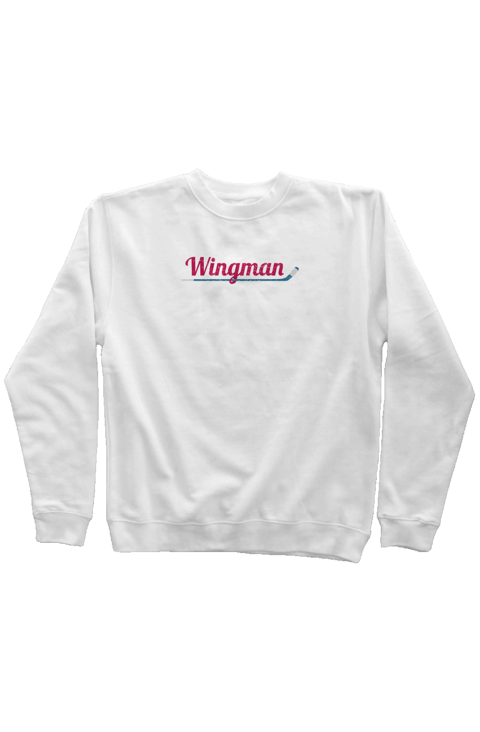 Wingman Rinkside Crewneck Sweatshirt White | Barn Garb Hockey Threads