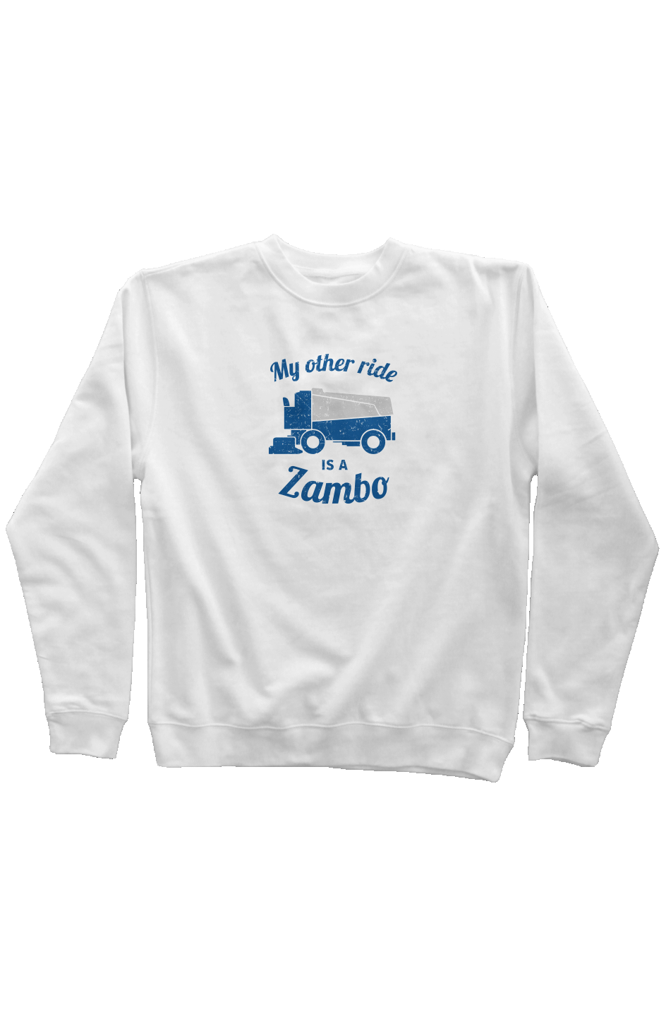 Zambo Rinkside Crewneck Sweatshirt White | Barn Garb Hockey Threads