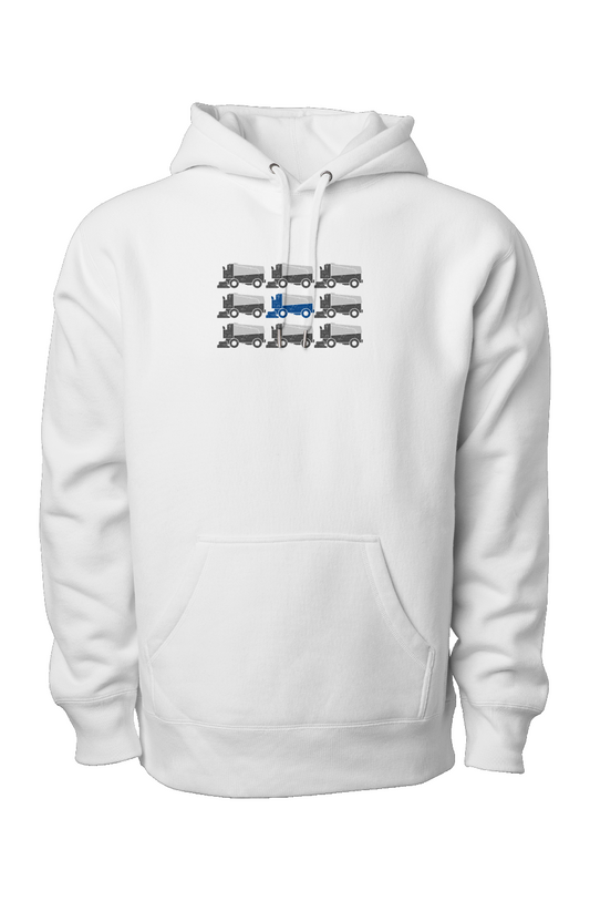 Zamboni Nation Legend Heavyweight Cross Grain Hoodie White | Barn Garb Hockey Threads