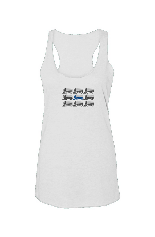 Zamboni Nation Racerback Barn Tank White | Barn Garb Hockey Threads
