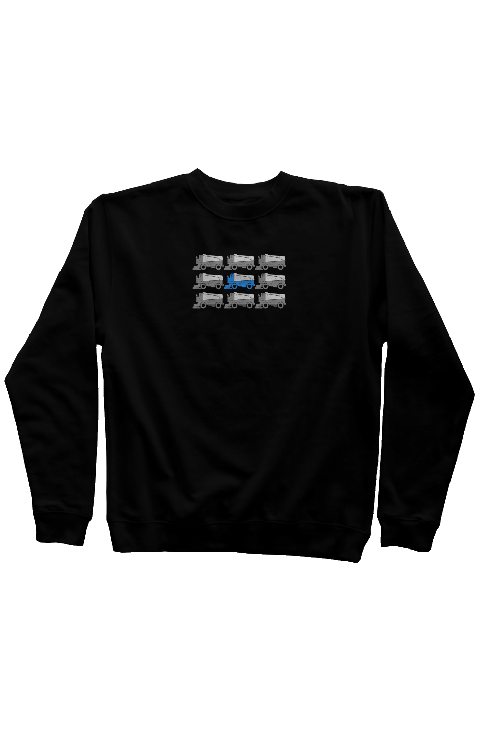 Zamboni Nation Rinkside Crewneck Sweatshirt Black | Barn Garb Hockey Threads