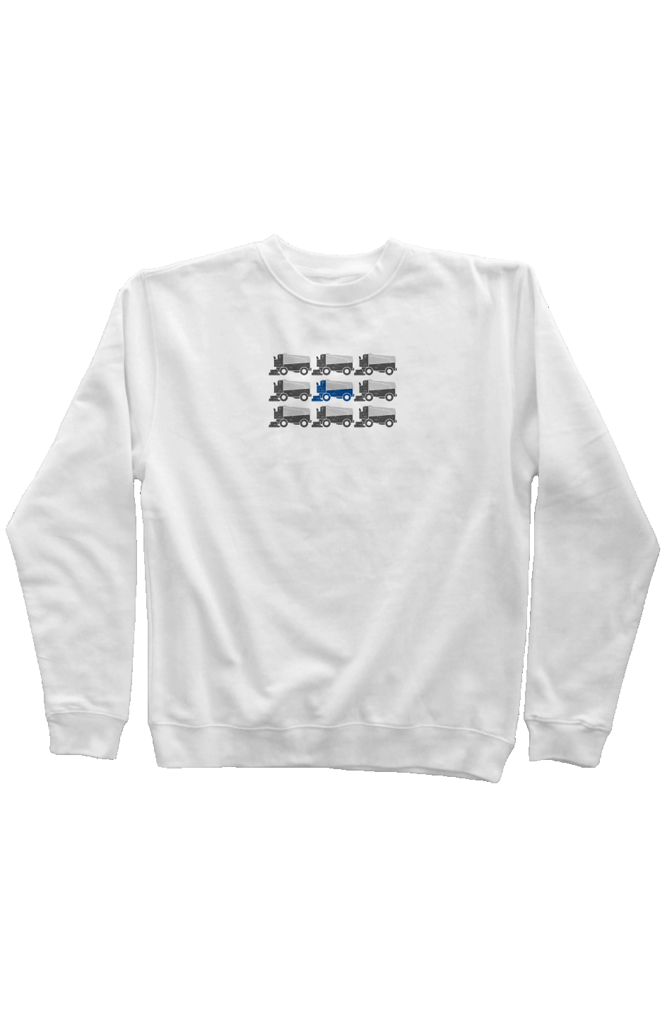 Zamboni Nation Rinkside Crewneck Sweatshirt White | Barn Garb Hockey Threads