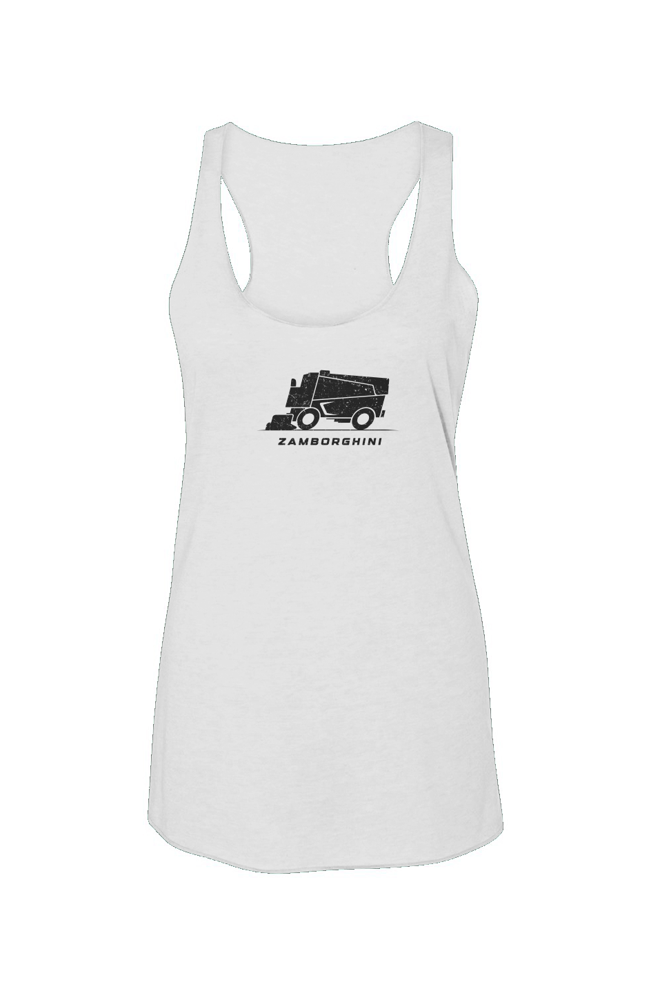 Zamborghini Racerback Barn Tank White | Barn Garb Hockey Threads