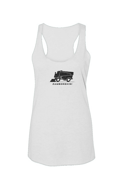 Zamborghini Racerback Barn Tank White | Barn Garb Hockey Threads