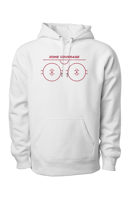 Zone Coverage Legend Heavyweight Cross Grain Hoodie White | Barn Garb Hockey Threads